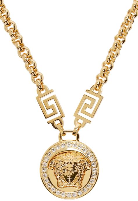 is versace necklace real gold|14k Gold Versace pendant.